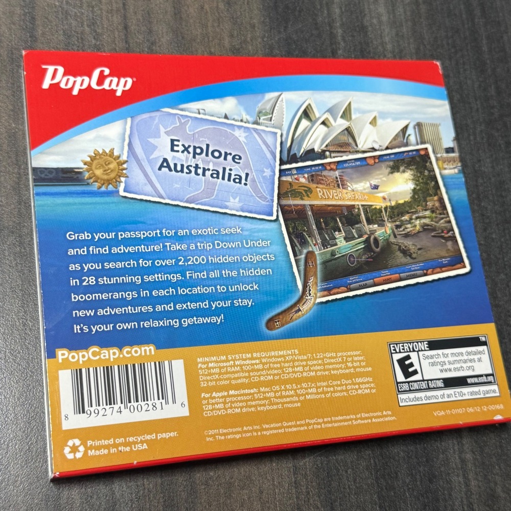 PopCap Vacation Quest Australia PC Mac 2011 Hidden Object Game